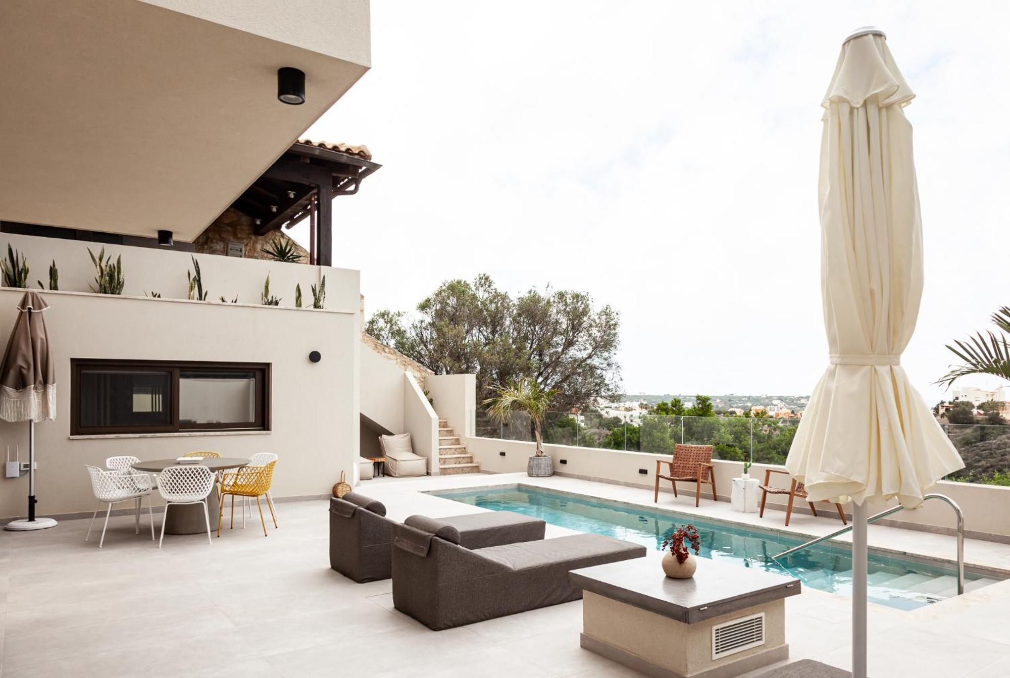 Orama Luxury Suite 3 Bedrooms With Private Pool Herszonisszosz Kültér fotó